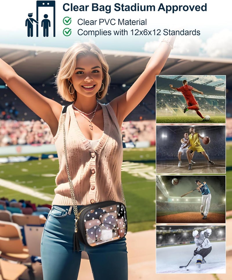 Packism Clear Bag for Stadium Events - Clear Purses for Women Stadium Crossbody Concert Bag for Game Day, Sports, Festival - Image 4